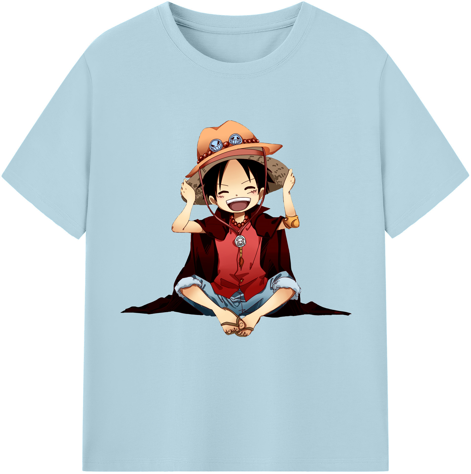 ワンピース モンキー・D・ルフィ ONE PIECE Monkey D. Luffy 綿100％半袖Tシャツ（フロントプリント）